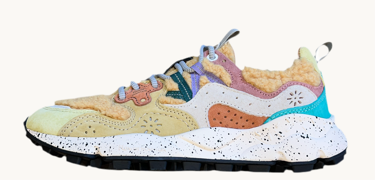 FLOWER MOUNTAIN YAMANO 3 TEDDY VERDINO/CREAM/YELLOW