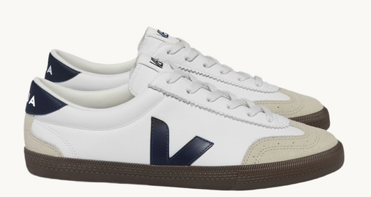 VEJA VOLLEY CUIR WHITE/NAUTICO BARK