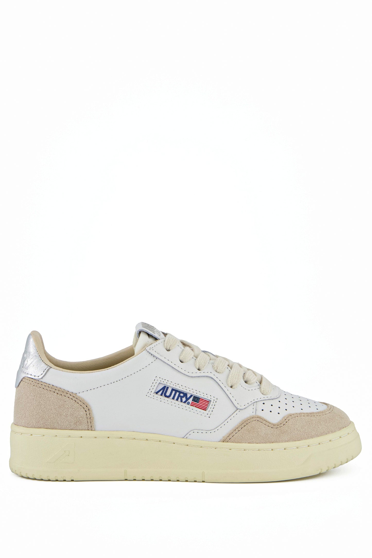 AUTRY MEDALIST LOW LS74 SUEDE/LEATHER WHITE/SILVER