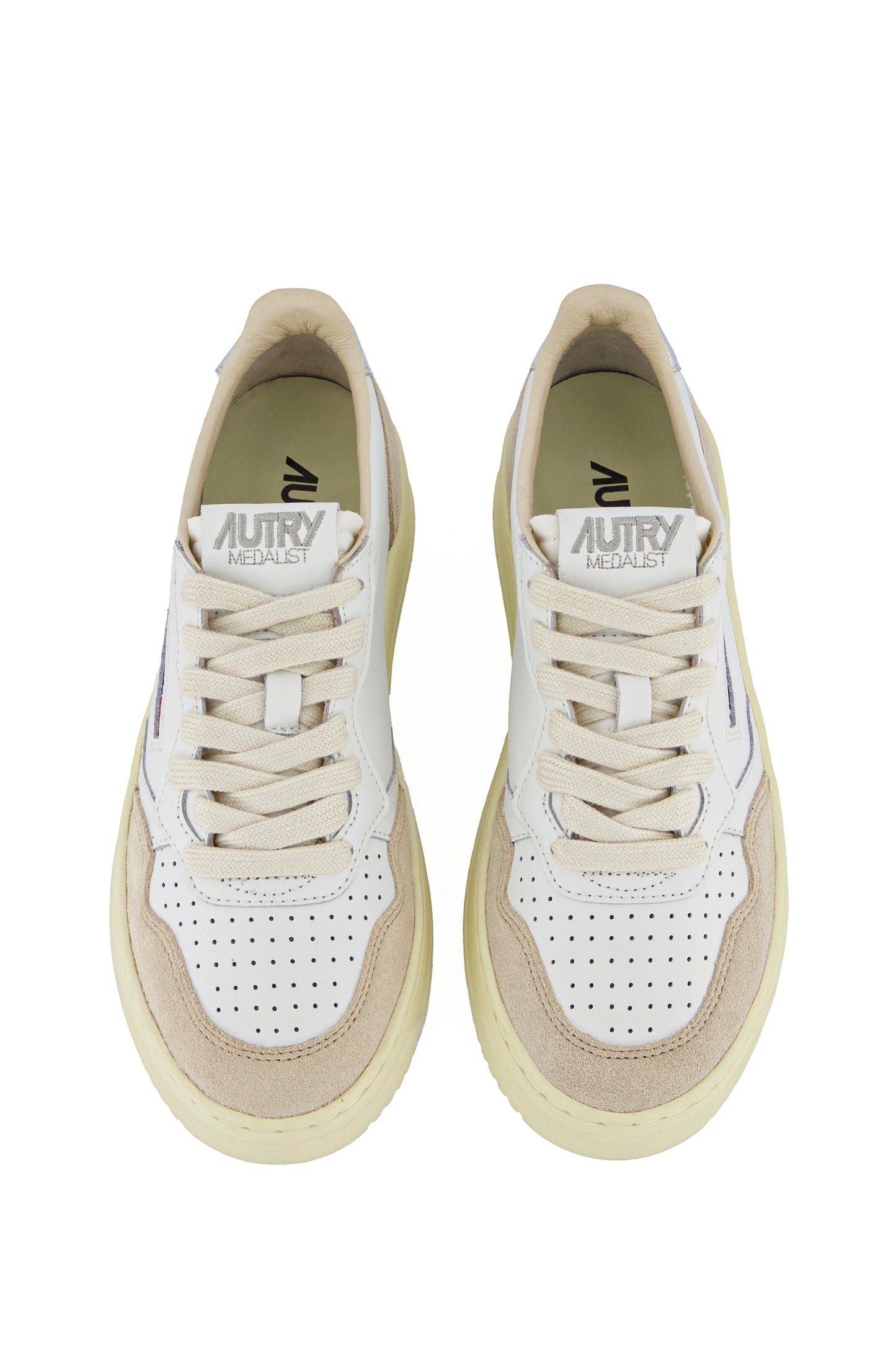 AUTRY MEDALIST LOW LS74 SUEDE/LEATHER WHITE/SILVER