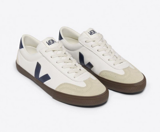 VEJA VOLLEY CUIR WHITE/NAUTICO BARK