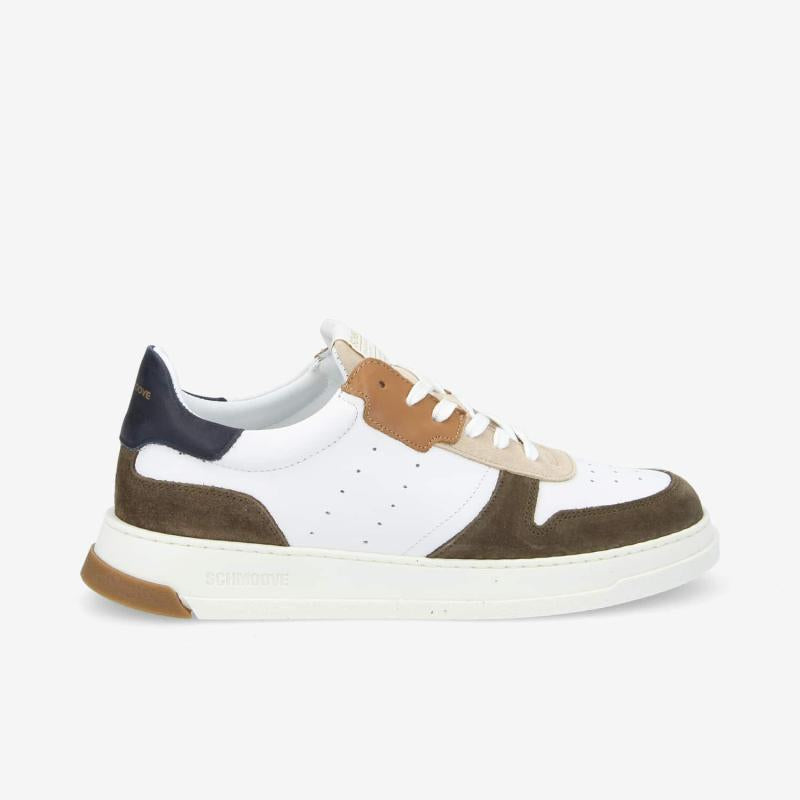 SCHMOOVE ORDER SNEAKER M SUEDE/NAPPA - WHITE/ARMY/NAVY