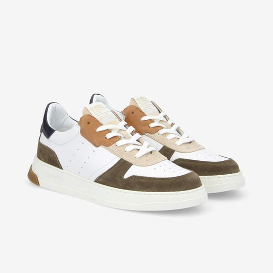 SCHMOOVE ORDER SNEAKER M SUEDE/NAPPA - WHITE/ARMY/NAVY