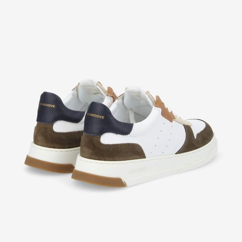 SCHMOOVE ORDER SNEAKER M SUEDE/NAPPA - WHITE/ARMY/NAVY