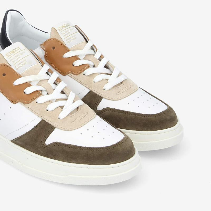 SCHMOOVE ORDER SNEAKER M SUEDE/NAPPA - WHITE/ARMY/NAVY