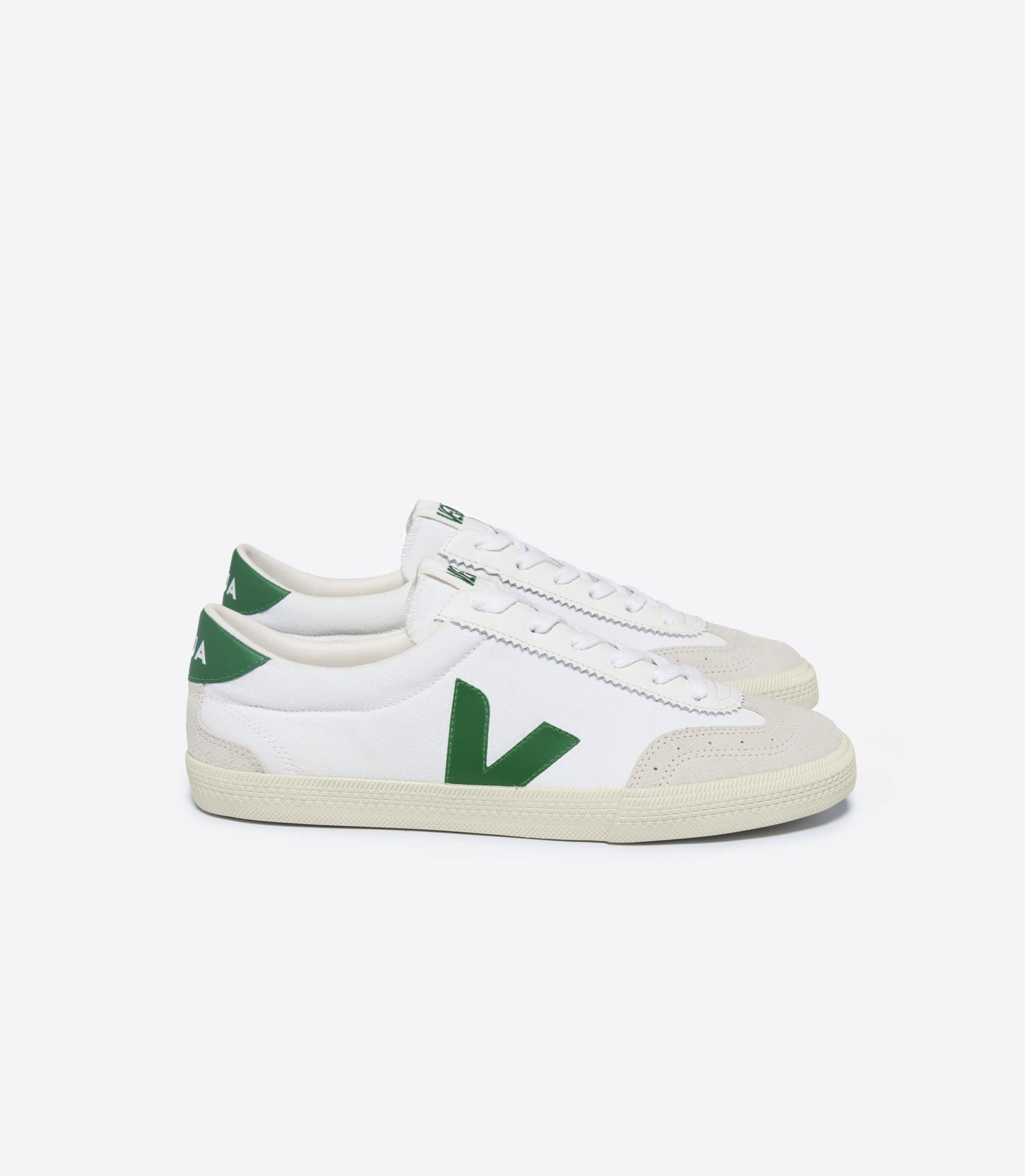 VEJA VOLLEY CANVAS WHITE_EMERAUDE