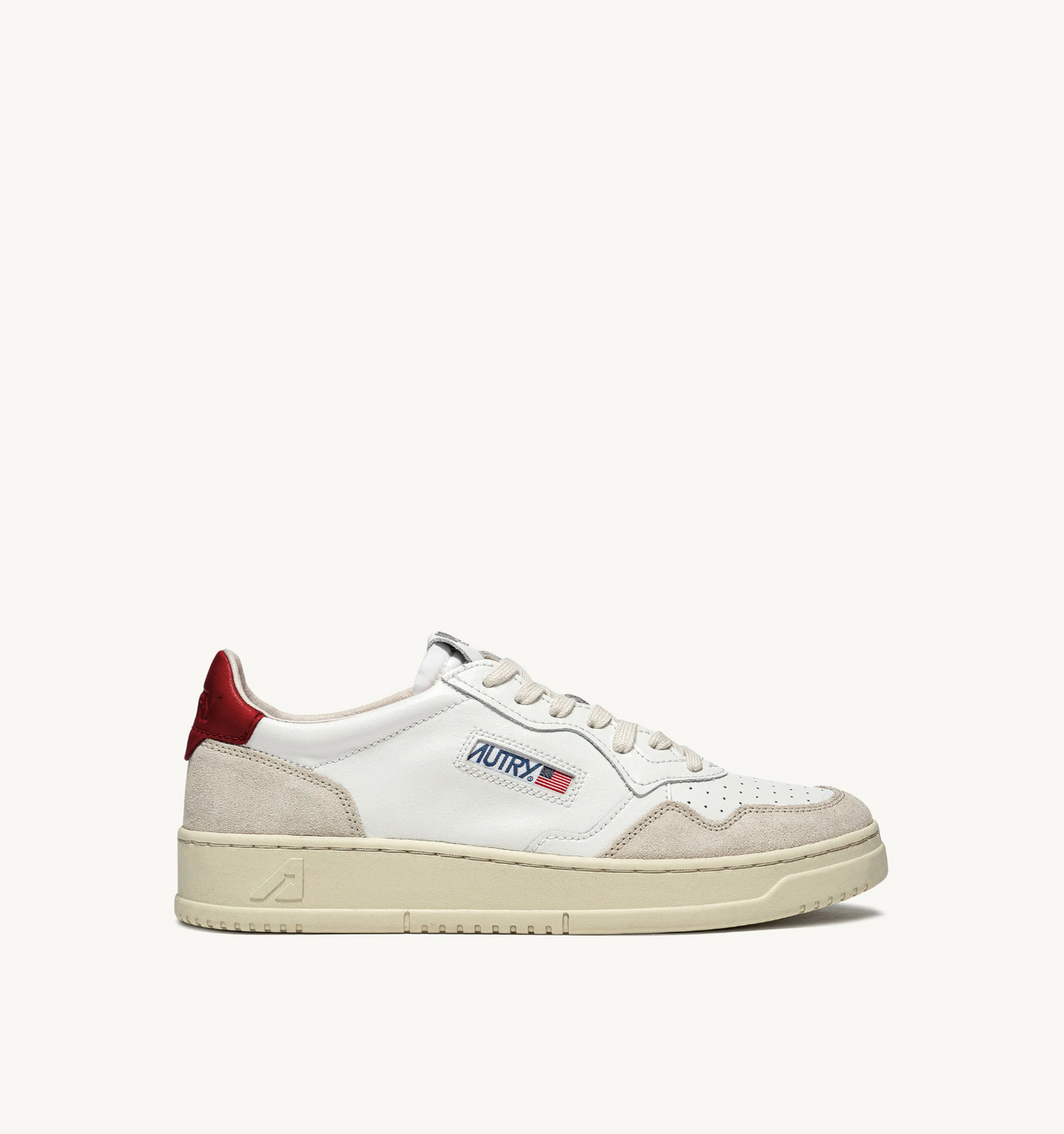 MEDALIST LOW SUEDE/LEATHER WHITE/RED LS43